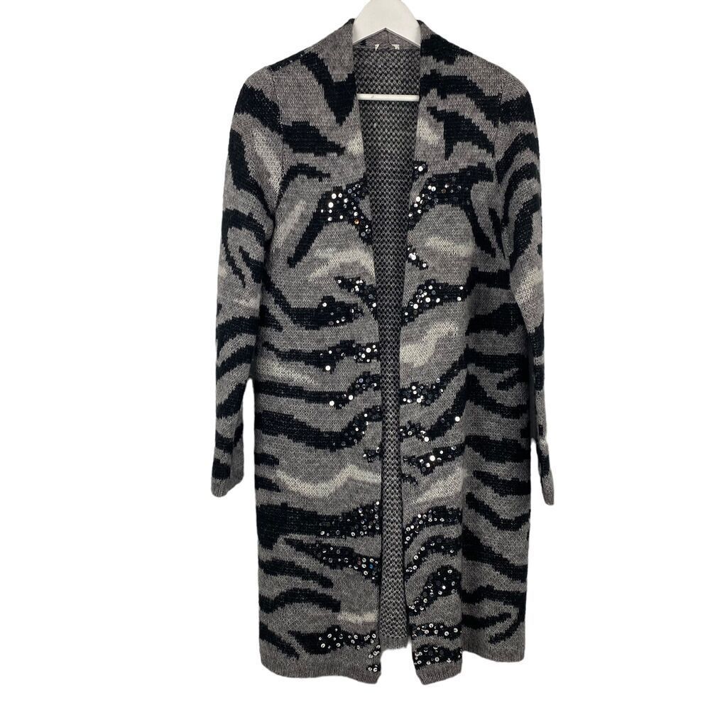 Chico's Women’s Jovi Long Zebra Cardigan size Small